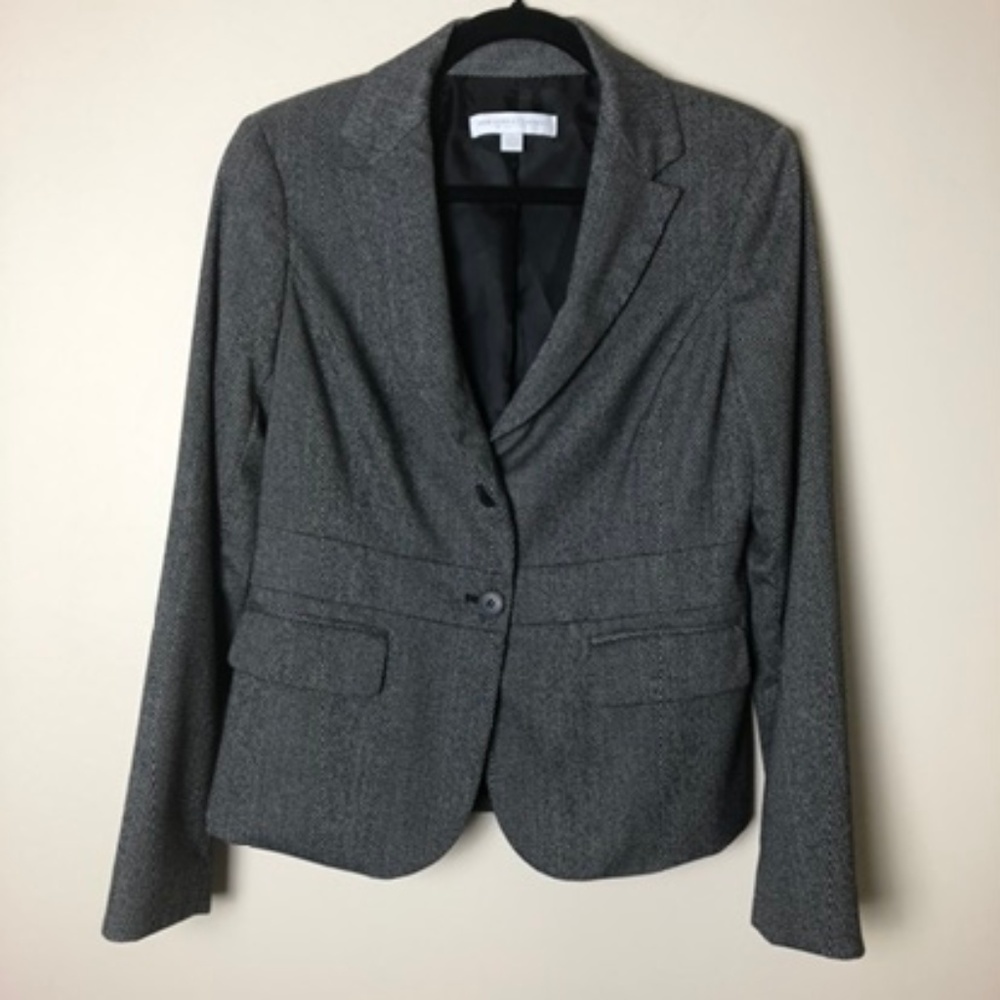 New York & Company Black & Grey Blend Blazer